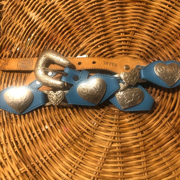 Ceinture Western Tony Lama En Cuir D'Autruche Noire - Taille 32, Style Concho Avec Strass - Neuf Sans Étiquette